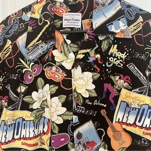 David Carey Men’s M New Orleans Shirt Artwear NOLA Festival Vibes Mardi Gras